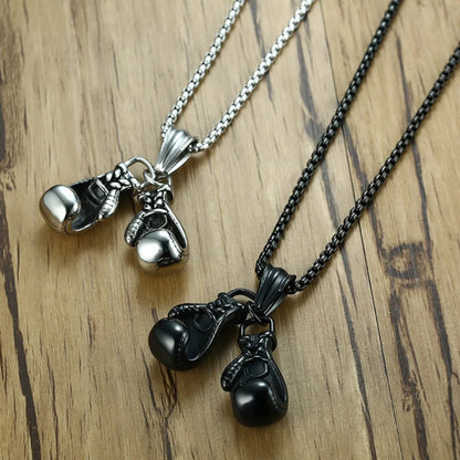 Trendy Boxing Gloves Pendant Necklace