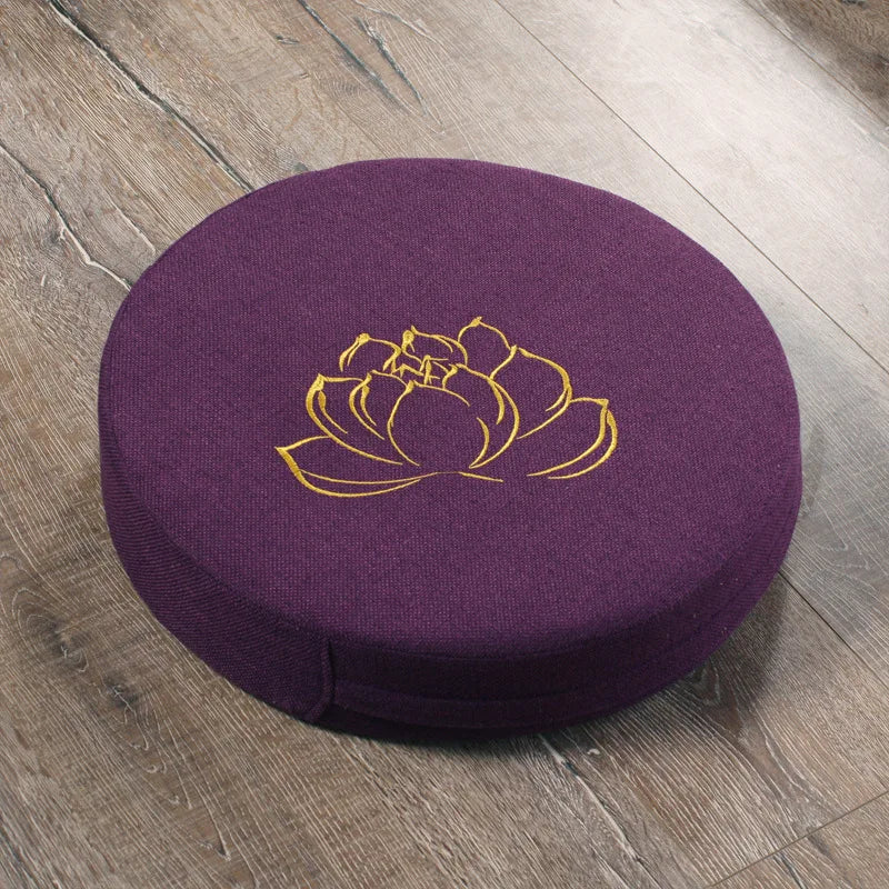 Round Linen Meditation Cushion