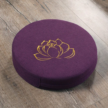 Round Linen Meditation Cushion