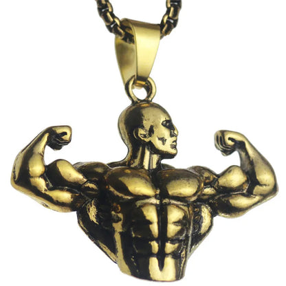 Dumbbell Barbell Pendant Necklace