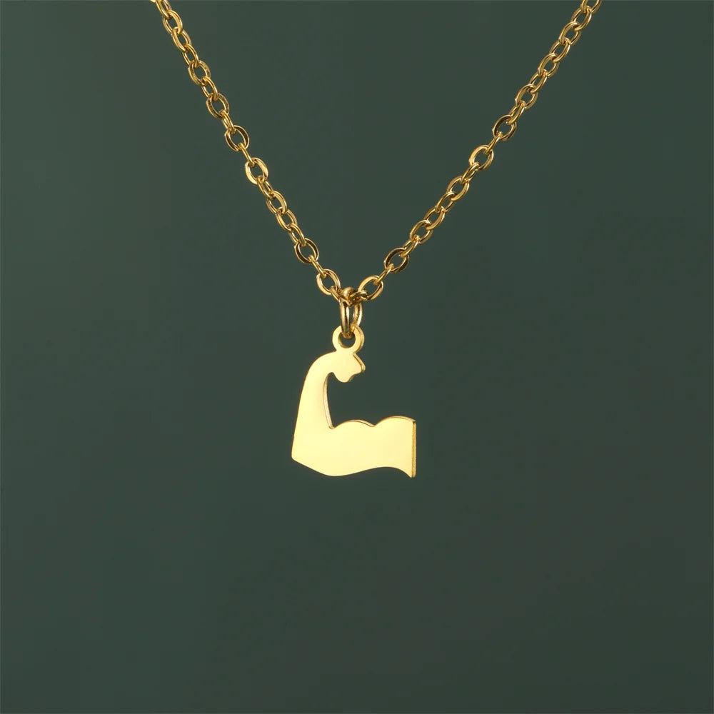 Weightlifting Man Barbell Necklace