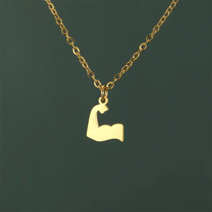 Weightlifting Man Barbell Necklace
