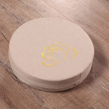 Round Linen Meditation Cushion