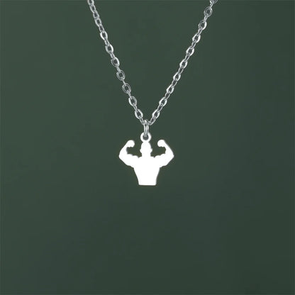Weightlifting Man Barbell Necklace