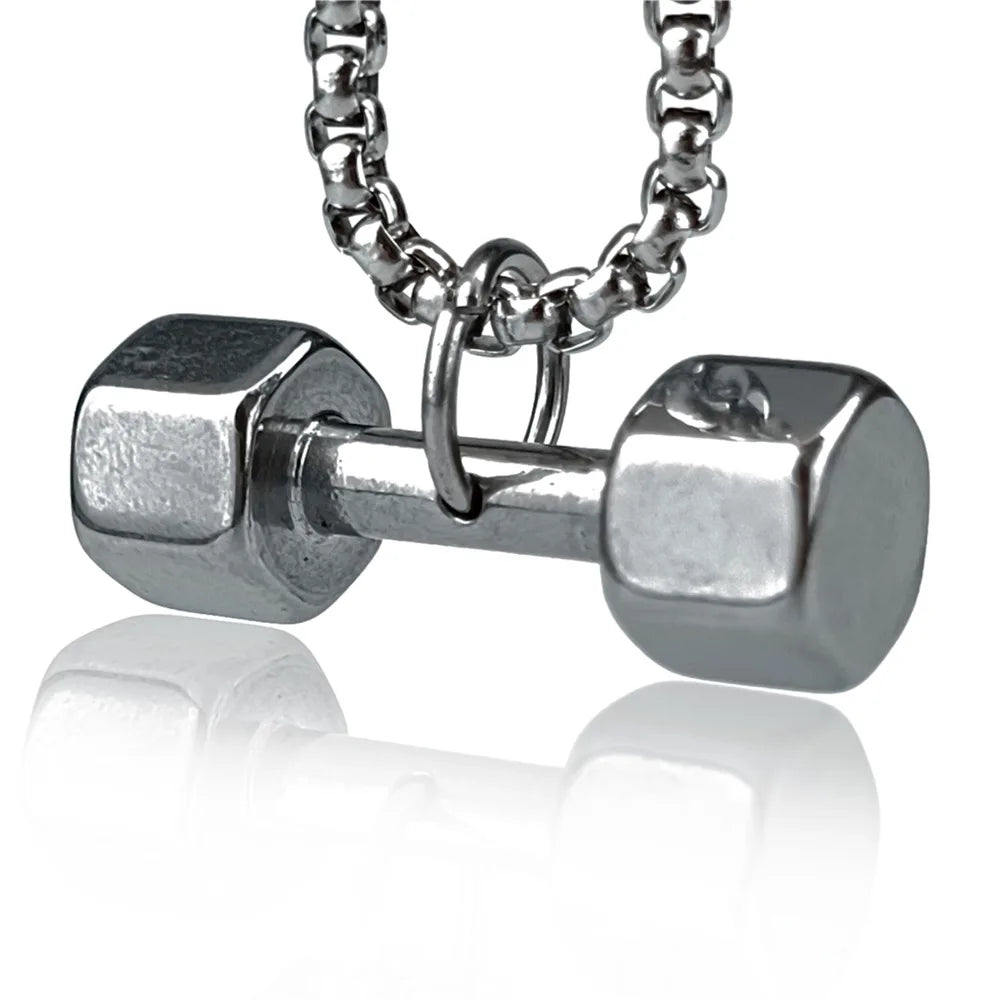 Stylish Dumbbell Pendant Necklace