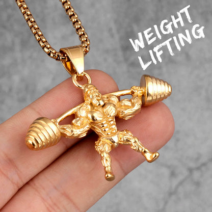 Dumbbell Pendant Necklace