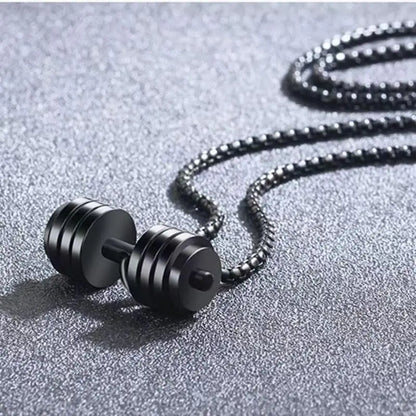Dumbbell Barbell Pendant Necklace