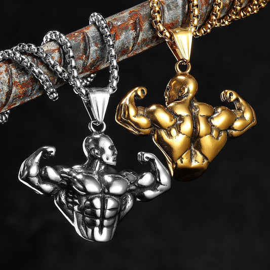 Gym Muscle Power Pendant Necklace