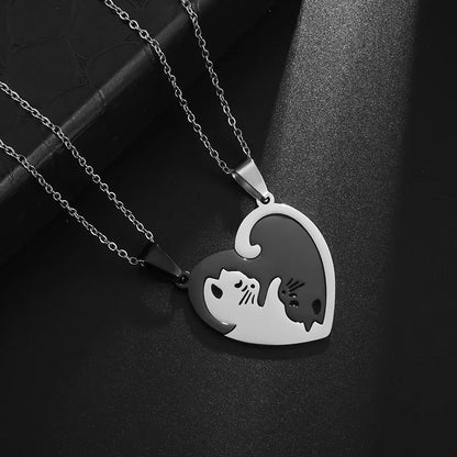 Titanium Steel Dumbbell Pendant Necklace