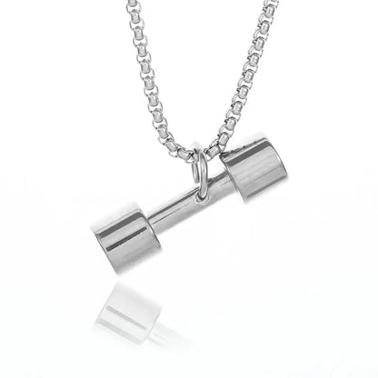 Barbell Dumbbell Pendant Necklace