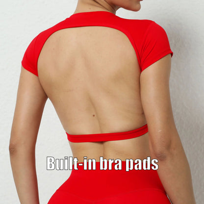 Breathable Backless Sports Crop Top