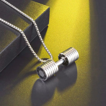 Stylish Dumbbell Pendant Necklace