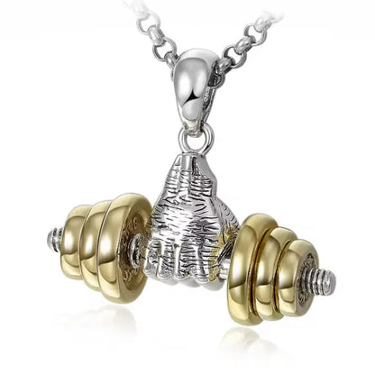 Stylish Dumbbell Pendant Necklace