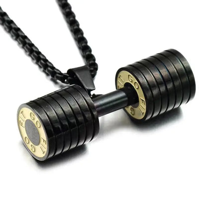 Barbell Dumbbell Pendant Necklace