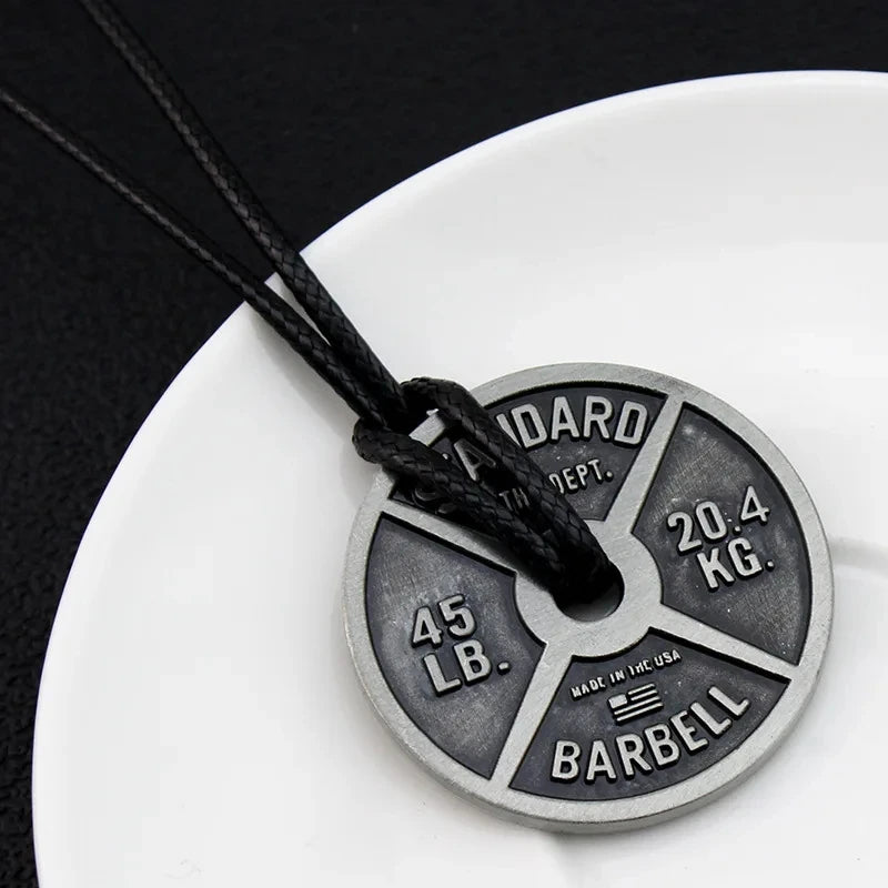 Dumbbell Barbell Pendant Necklace