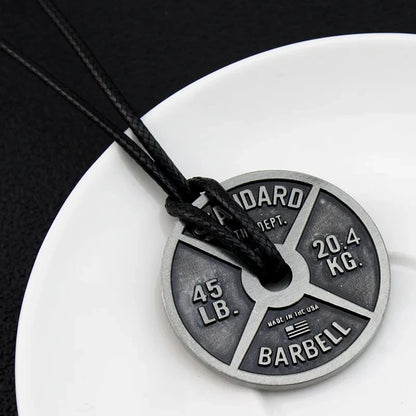 Dumbbell Barbell Pendant Necklace