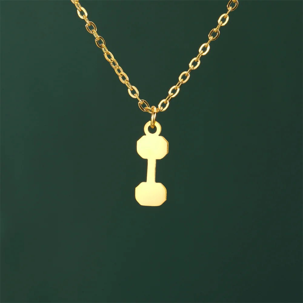 Weightlifting Man Barbell Necklace