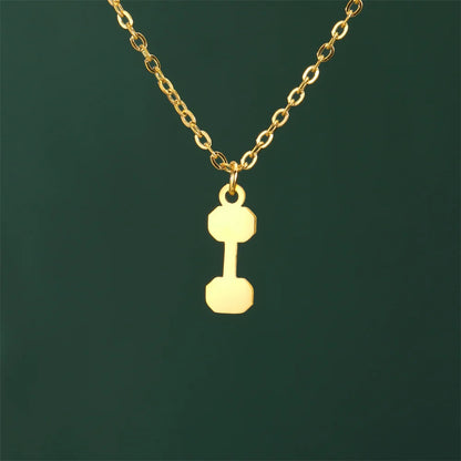 Weightlifting Man Barbell Necklace