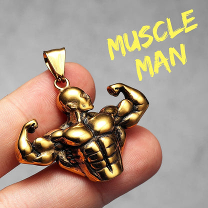 Gym Muscle Power Pendant Necklace