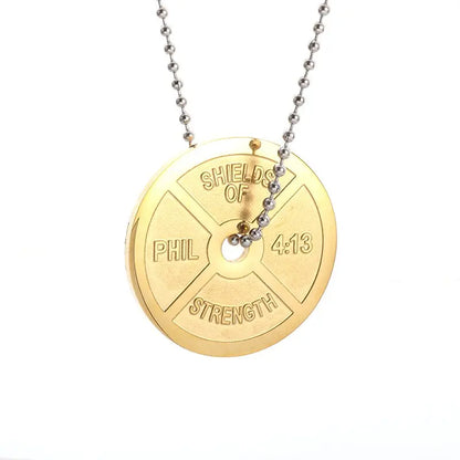 Barbell Dumbbell Pendant Necklace
