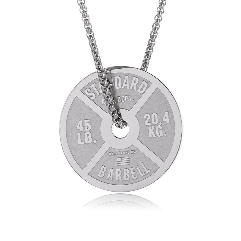 Barbell Dumbbell Pendant Necklace