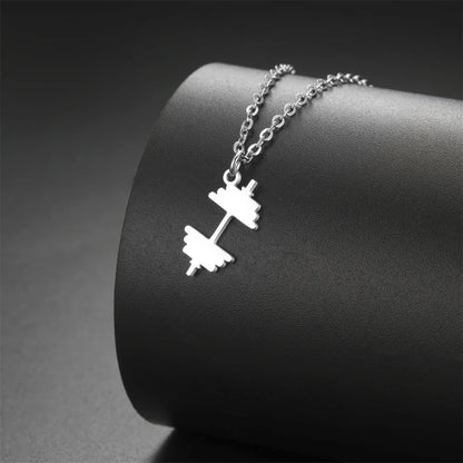 Weightlifting Man Barbell Necklace