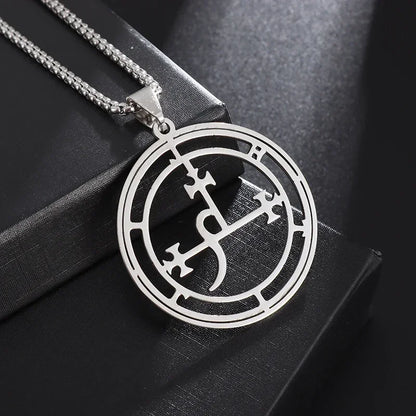 Titanium Steel Dumbbell Pendant Necklace