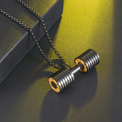 Dumbbell Barbell Pendant Necklace