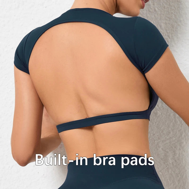 Breathable Backless Sports Crop Top