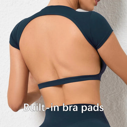 Breathable Backless Sports Crop Top