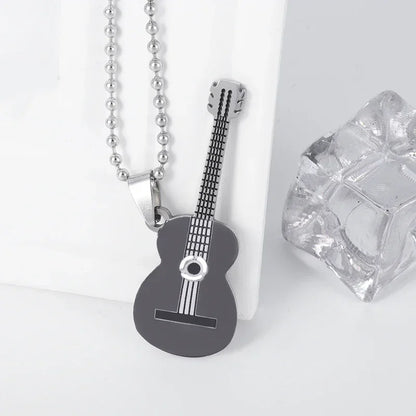 Titanium Steel Dumbbell Pendant Necklace