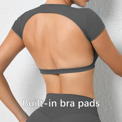 Breathable Backless Sports Crop Top