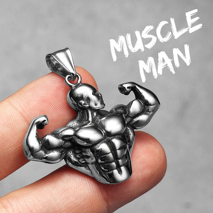 Gym Muscle Power Pendant Necklace