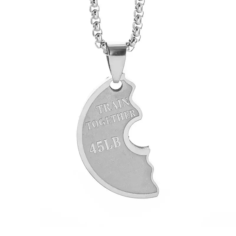 Titanium Steel Dumbbell Pendant Necklace