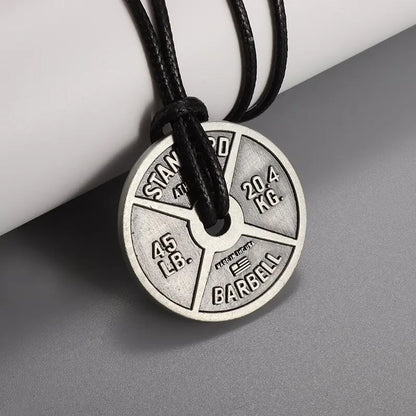 Barbell Dumbbell Pendant Necklace