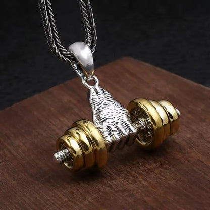 Stylish Dumbbell Pendant Necklace