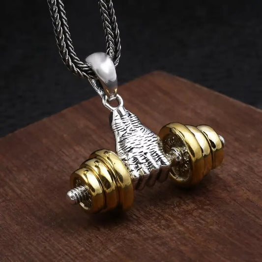 Stylish Dumbbell Pendant Necklace