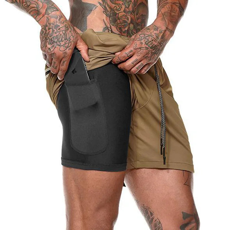 2-in-1 Running Shorts for Gym and Fitness