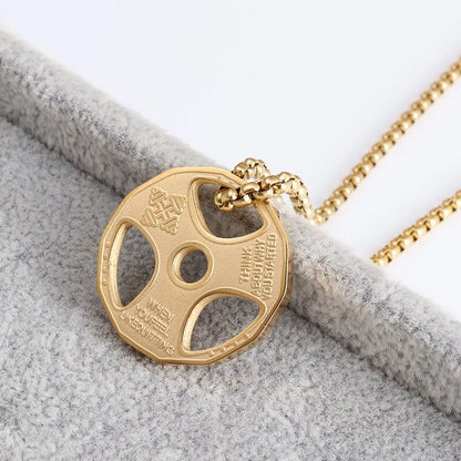 Barbell Dumbbell Pendant Necklace