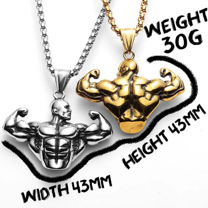 Gym Muscle Power Pendant Necklace