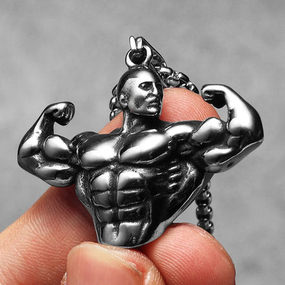 Gym Muscle Power Pendant Necklace